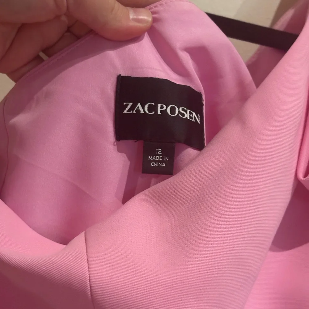 Wicked x Zac Posen Bow One-Shoulder Minidress in Blossom Pink Size 12 - Picture 11 of 14